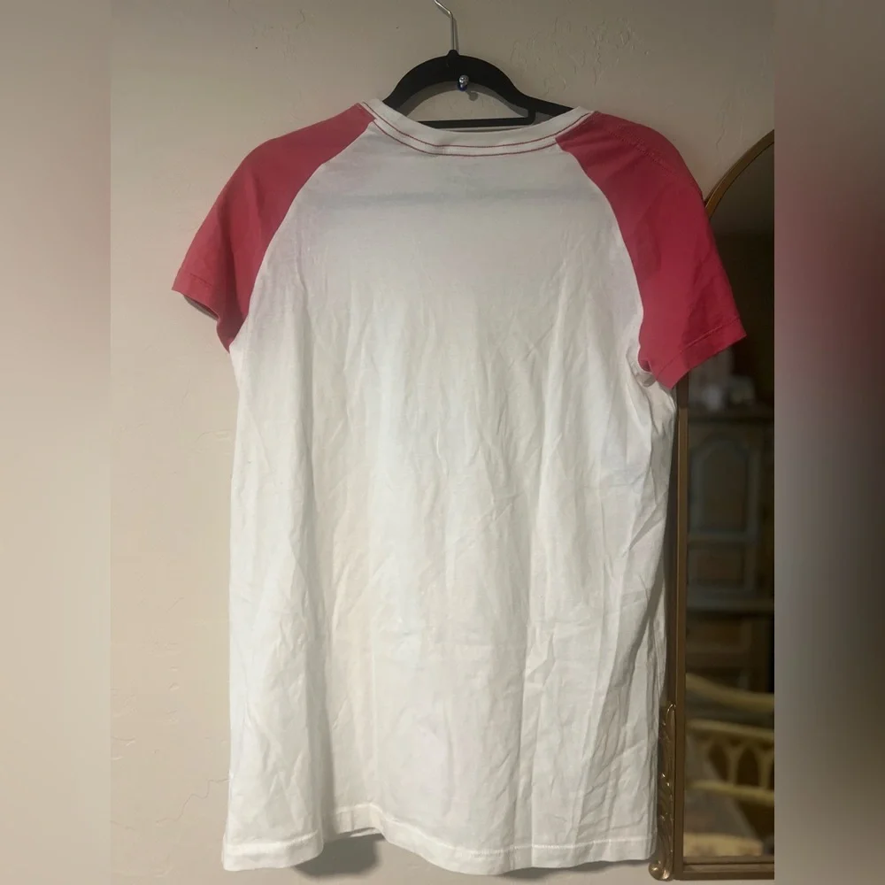 Nike Athletics T-Shirt White Body & Pink Raglan Sleeves  NWT Size L